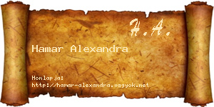 Hamar Alexandra névjegykártya